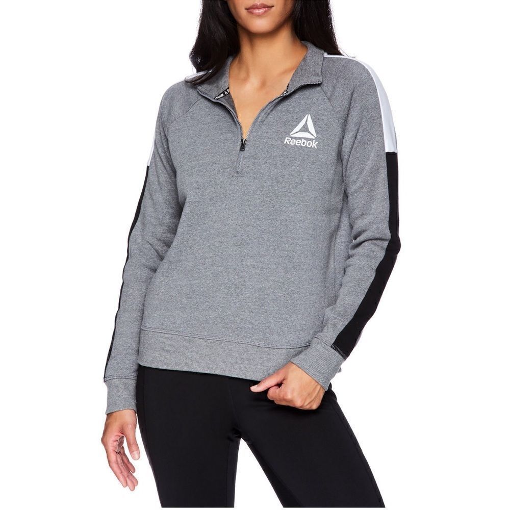 Reebok Turtleneck Half Zip Fleece Sweatshirt